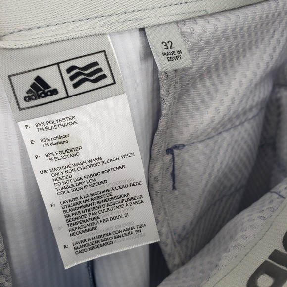 Adidas Plaid Golf Shorts Mens 32 Blue Check Stretch Performance Athletic Gingham - Picture 3 of 10